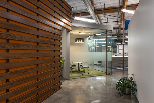Glass walls in office space