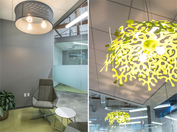 Imaginative office lighting and furniture
