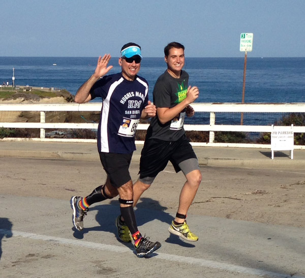 Ed and Michael Muna running the CAF Triathlon